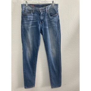 Red Engine Scorcher Skinny Jeans Womens 31 Medium Wash Blue Made in USA Stretch